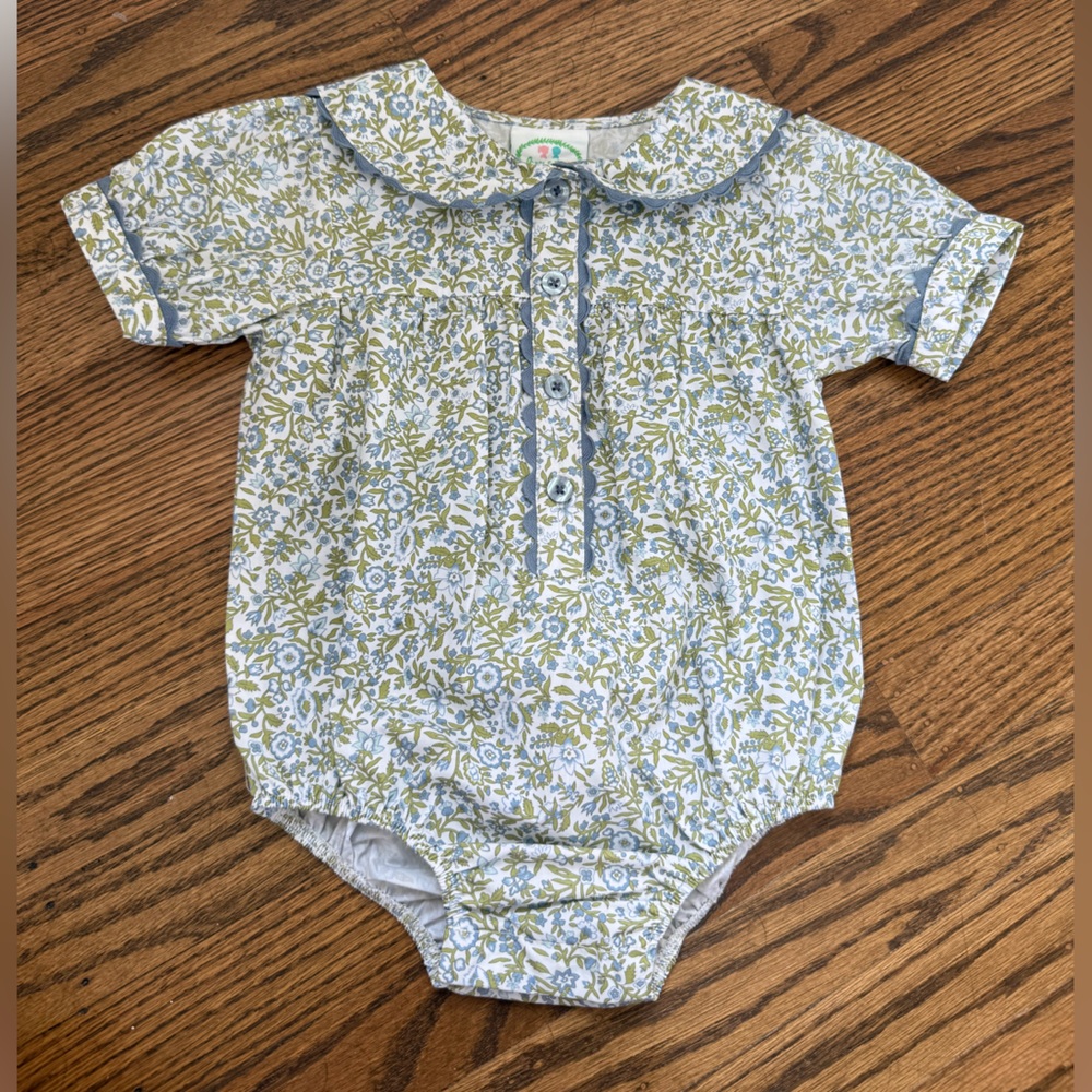 Grace and James Kids Floral Blue and Green Bubble 18mo
